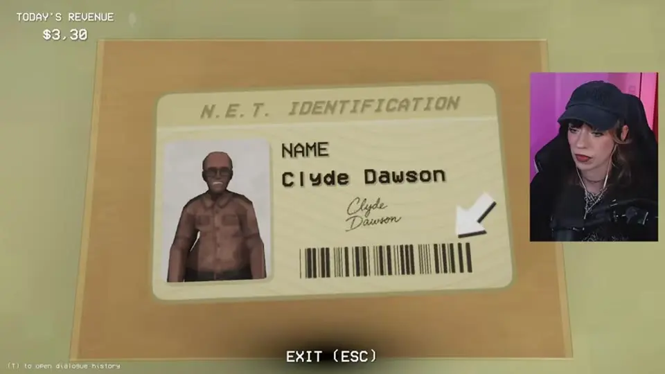 The tutorial customer's ID positioned for a barcode scan