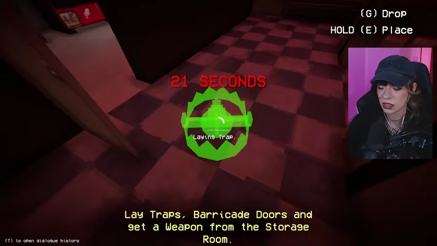 A trap being placed on the floor during the attack countdown