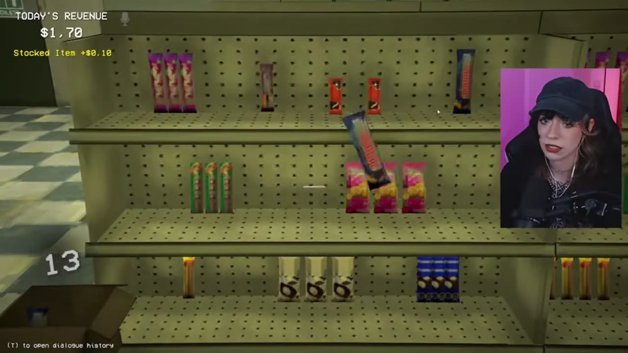 Products are placed into the empty spaces of a shelf during the opening restock.