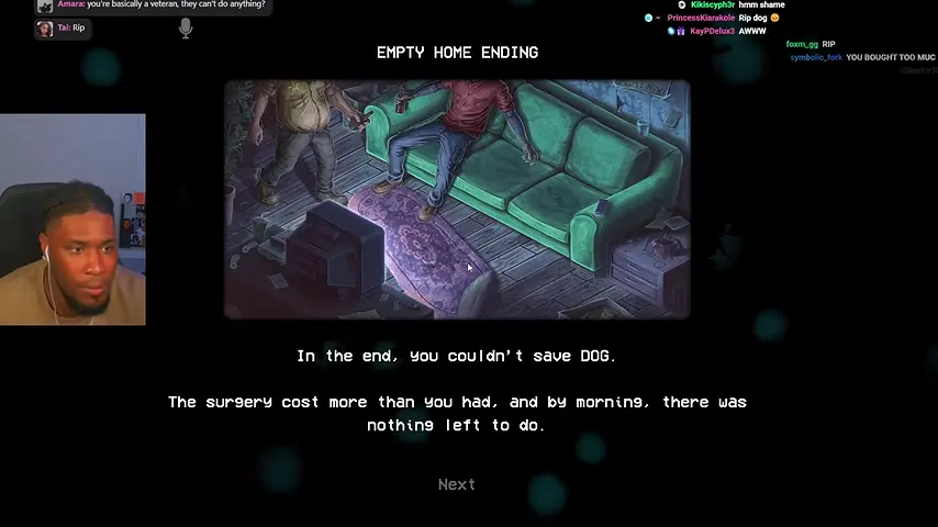 Empty Home records the pet's death after the unpaid surgery.
