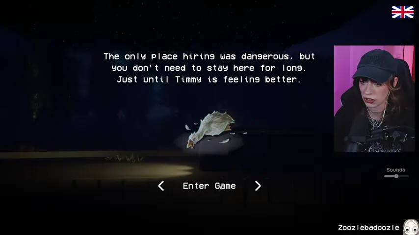 The final prologue panel offers Enter Game after explaining the dangerous job.