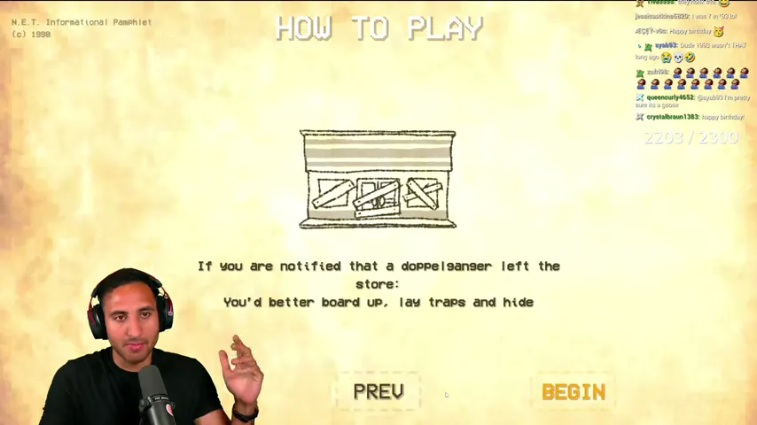 The final How to Play card orders the player to board up, place traps, and hide.