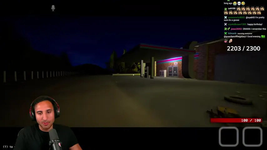The player arrives outside the gas station at the start of the first shift.