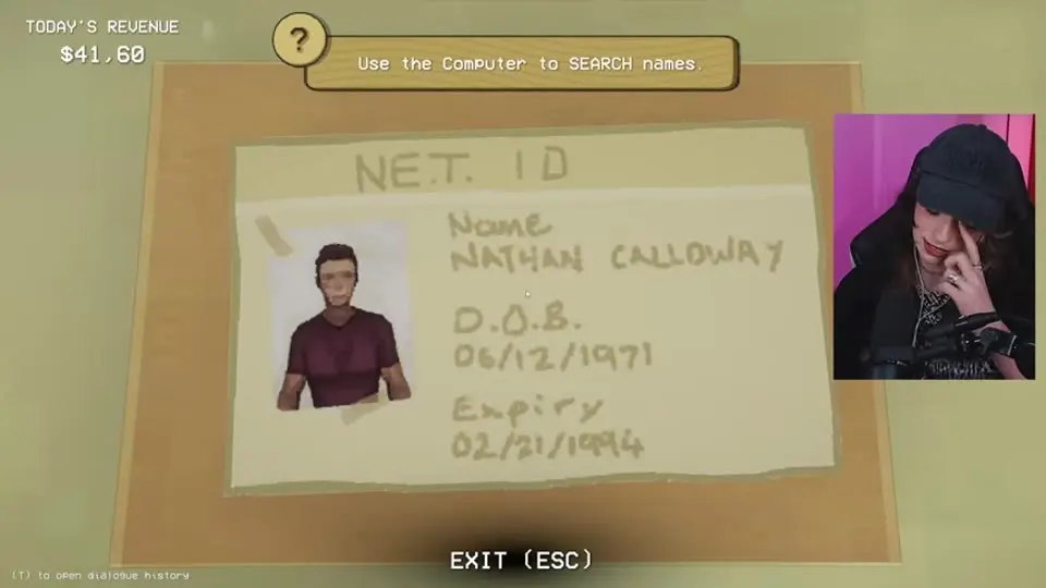 Nathan Callaway's handwritten identification card with no scannable barcode