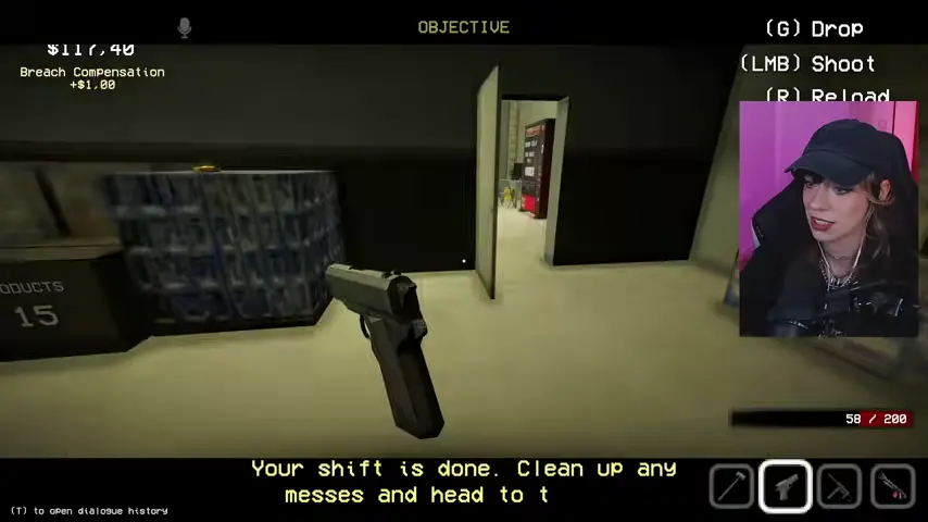 The objective confirms the fight is over and instructs the player to clean the store.