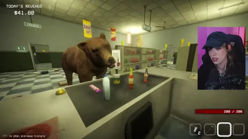 Herbert appears at the counter as a talking bear.