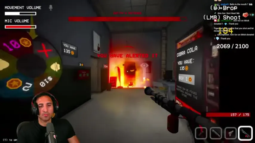 The player begins Night 11's armed defense from the prepared store entrance.