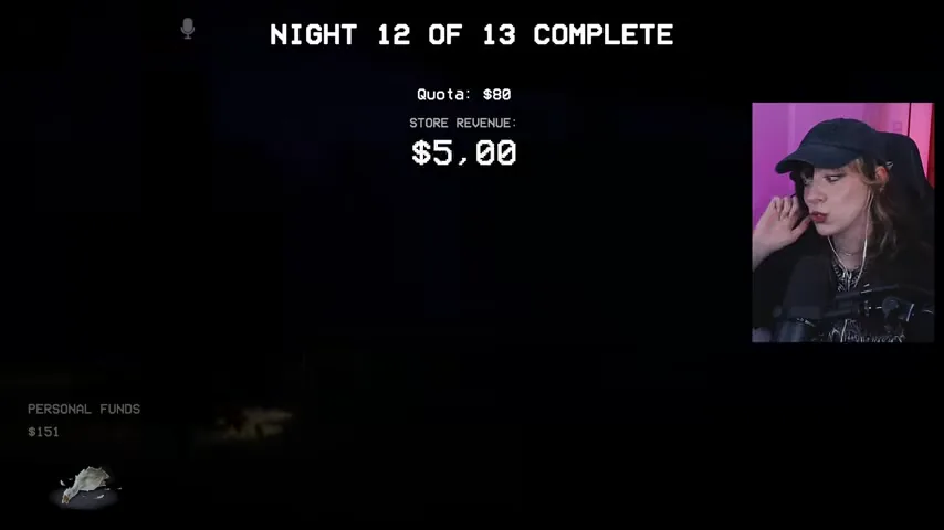 The result screen confirms that Night 12 of 13 is complete.
