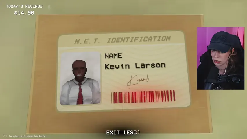 Kevin Larson's NET identification is scanned at the Night 13 counter.