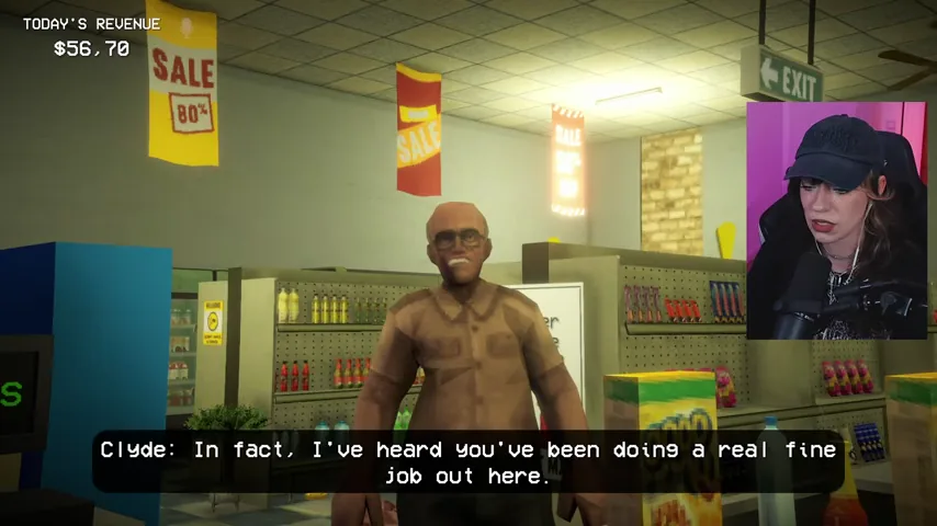 Clyde arrives at the counter and acknowledges the player's work.