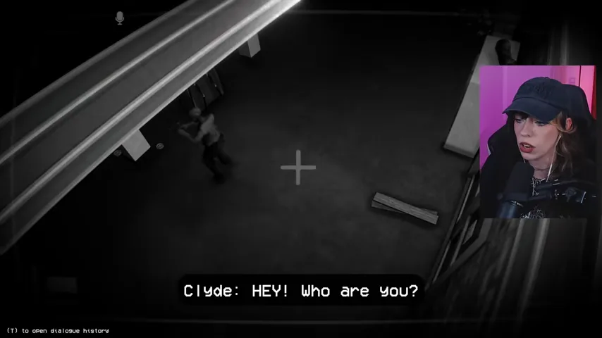 Clyde reacts to an unknown arrival as the store falls into darkness.