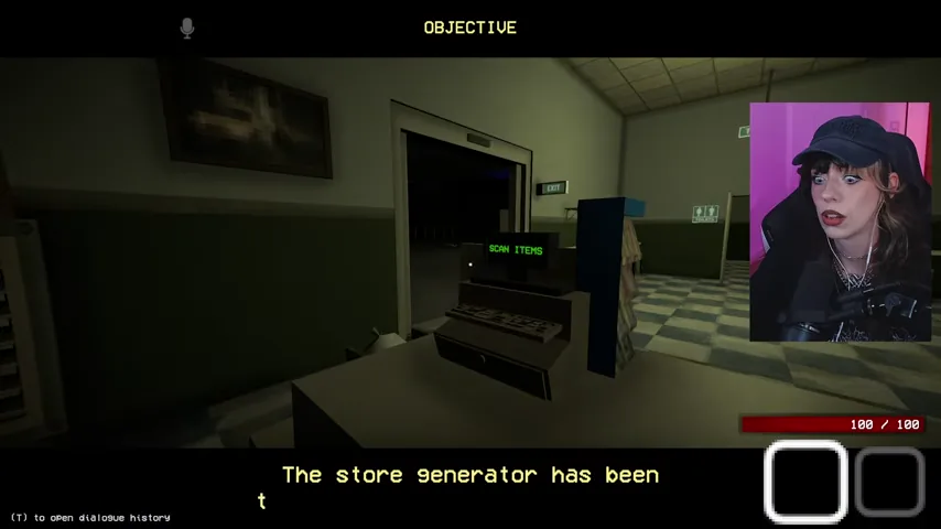 The objective directs the player outside to reset the tampered generator.
