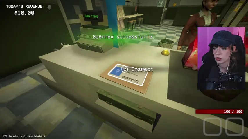 Agnes Wells's ID being scanned at the Night 3 counter