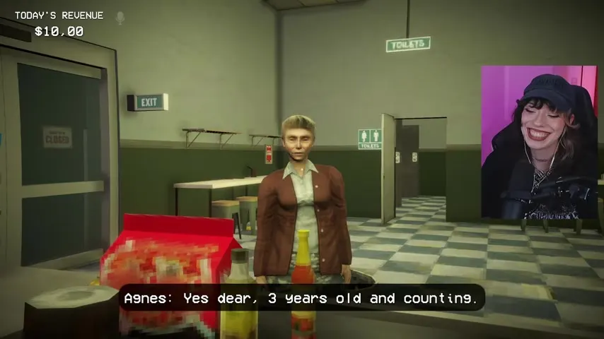 Agnes Wells confirming that she is three years old despite her elderly appearance