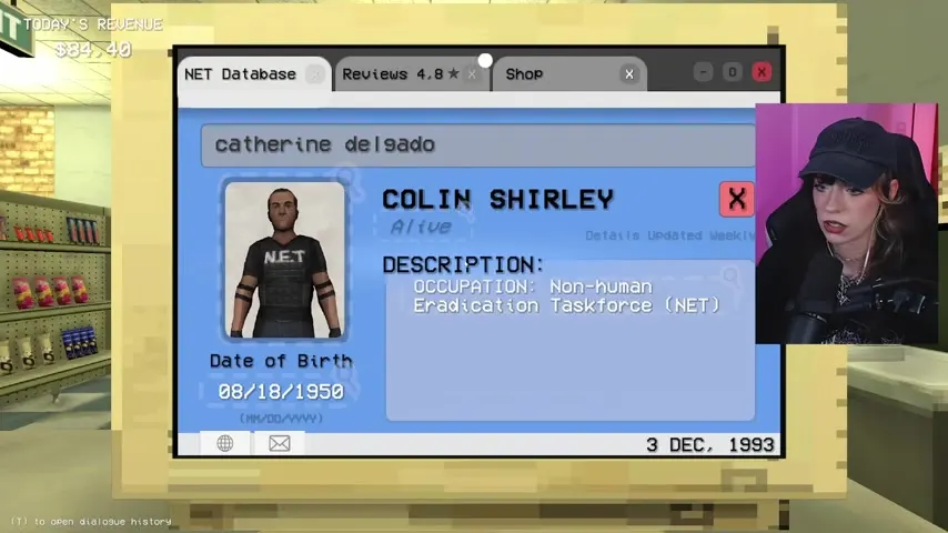 Colin Shirley's verified record showing him alive and employed by N.E.T.