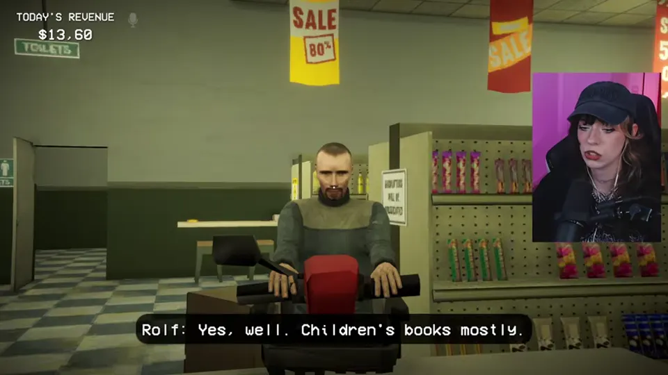 A verified shop customer answers a profile question consistently at the counter.