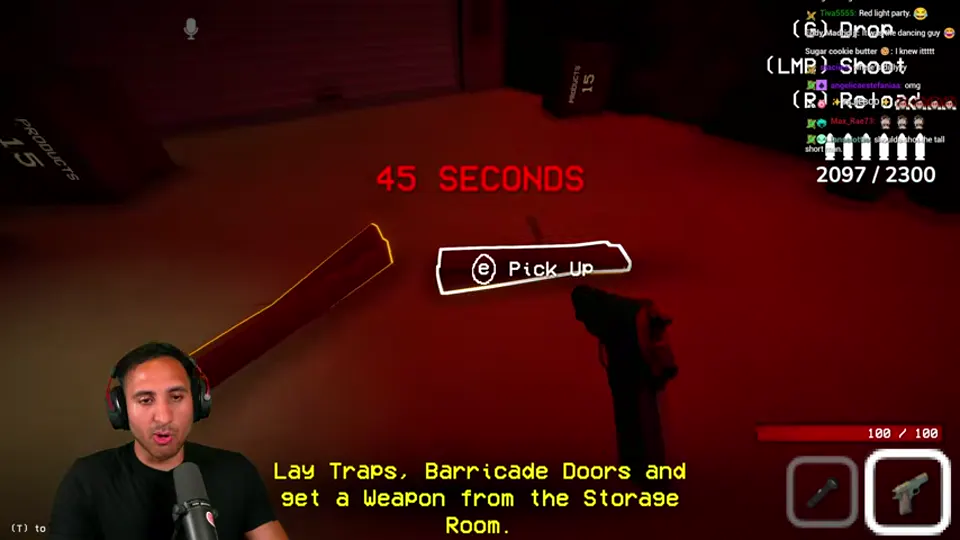 The hunt objective orders the player to lay traps, barricade doors, and take a weapon from storage.