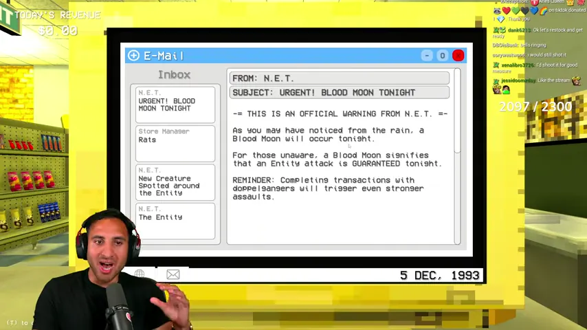 The official N.E.T. email warns that the Blood Moon guarantees an attack.