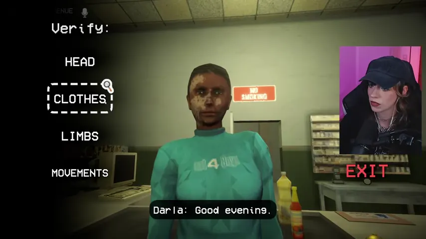 Darla's face is inspected against the portrait and physical-trait prompts.