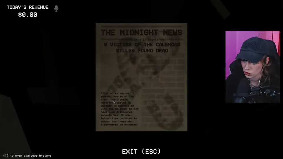 A Night 6 run displays a Midnight News article about victims found beneath West Bridge.