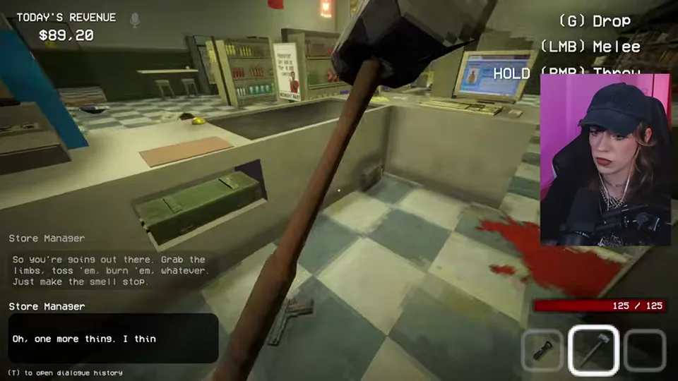 The manager's call orders the player to remove limbs from the forest and warns about a roaming presence.