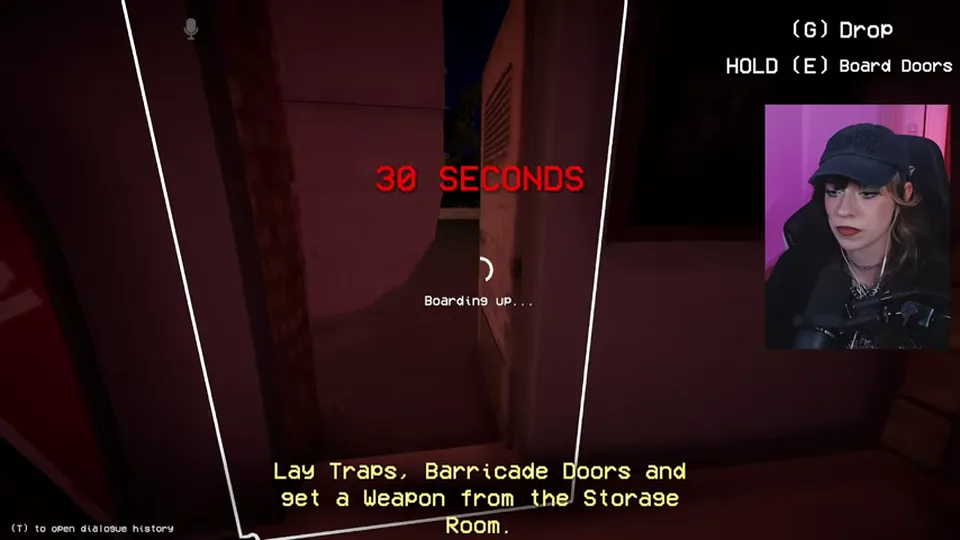 The defense countdown instructs the player to lay traps, barricade doors, and take a weapon.