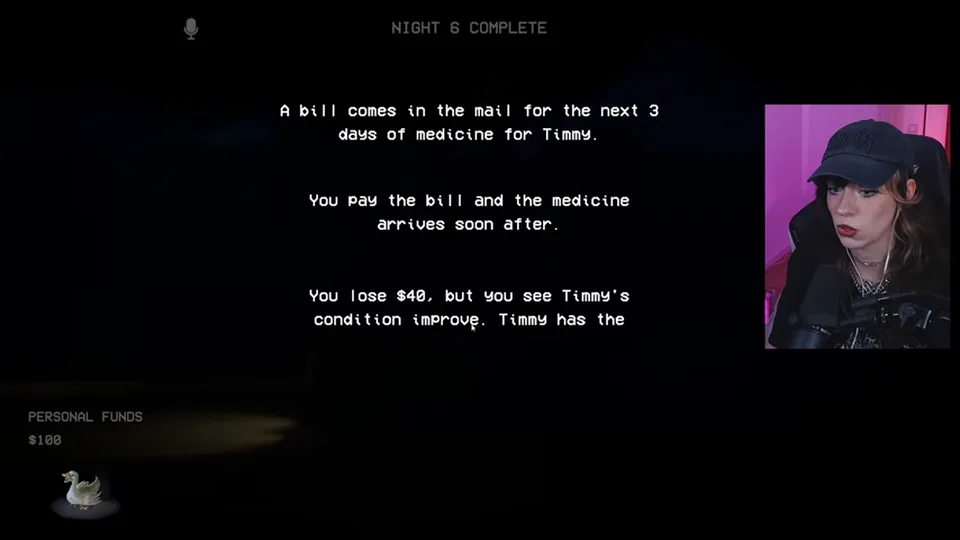 The post-shift medicine event confirms the payment and the companion's improved condition.