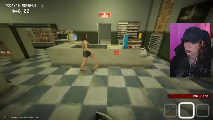 A false Louisa crosses the store with a left leg elongated far beyond the database description.