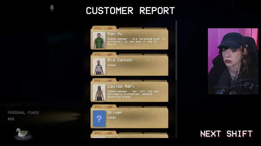 The customer report identifies the missed scar, tattoo, and elongated-leg evidence.