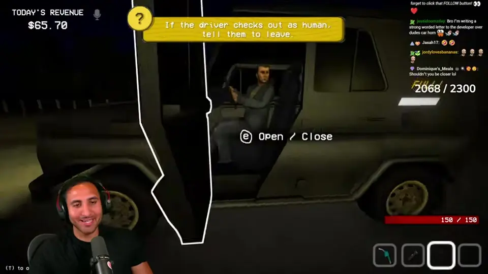 A locked compartment is highlighted during the inspection of a Night 8 vehicle.