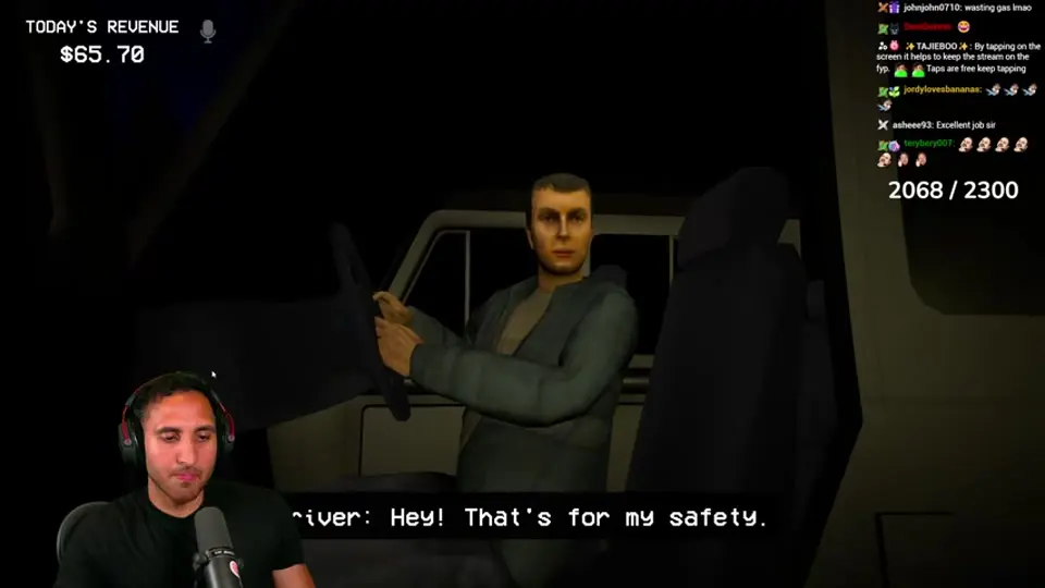 The vehicle's driver responds after the player challenges the locked compartment.