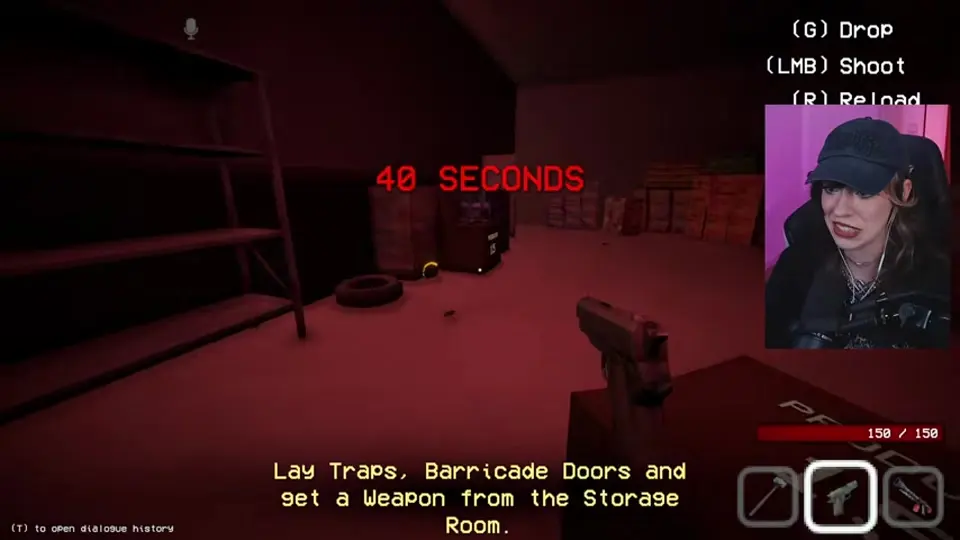 The red defense countdown tells the player to lay traps, barricade doors, and take a weapon.