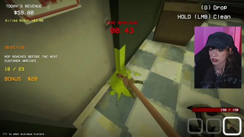 The player clears the last marked roaches while the timed objective remains active.