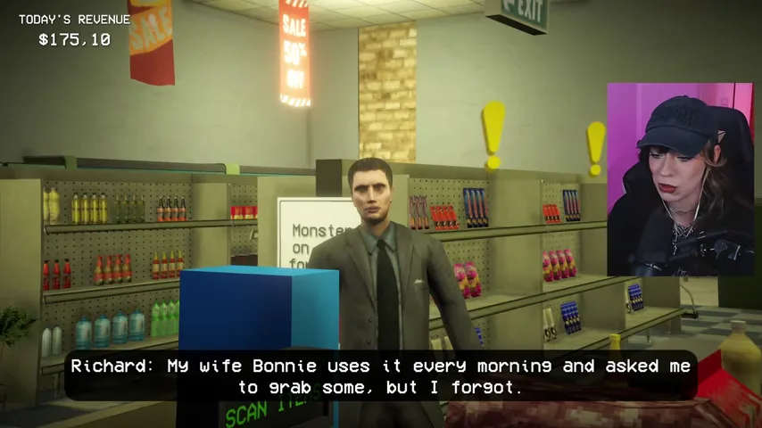 Richard McCree says Bonnie uses leave-in conditioner and asked him to buy more.