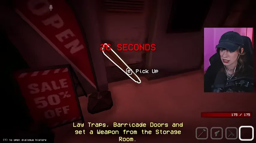 The defense countdown instructs the player to lay traps, barricade doors, and take a weapon.