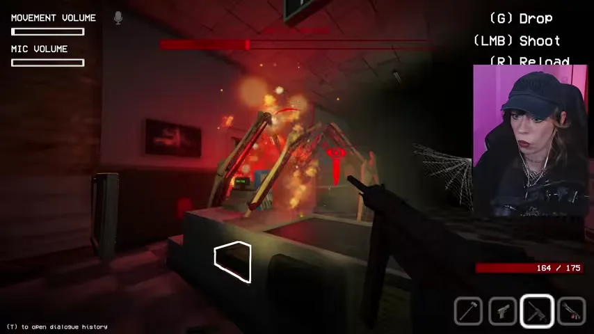 The player fires on a Night 9 entity while the store is under attack.