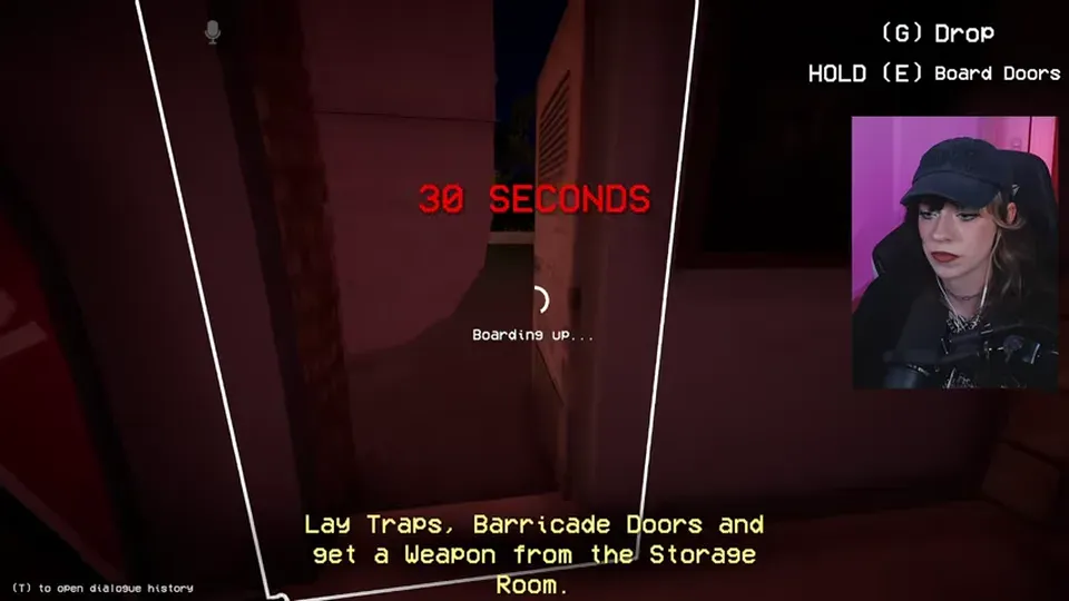 The defense countdown orders the player to lay traps, barricade doors, and take a weapon.
