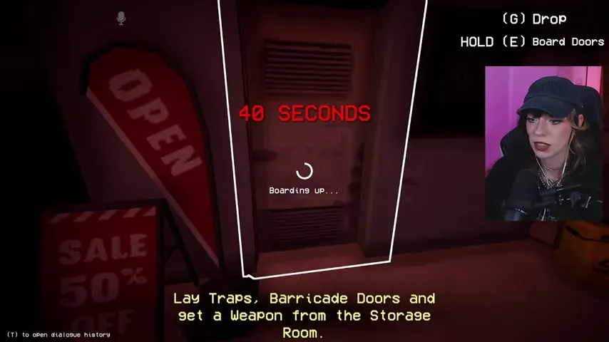 An exterior door is boarded while enough countdown time remains to finish the trap route.