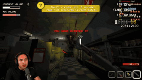 A complete search loop follows the music outside and locates the glowing music box during the attack.